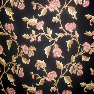 Crewel Fabric Panama Flower Black Duck